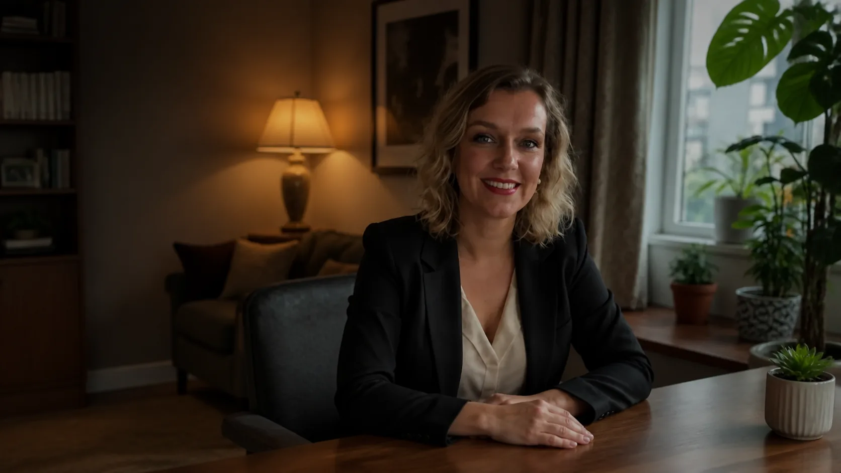 Carla de Sousa, nutricionista, num consultório acolhedor